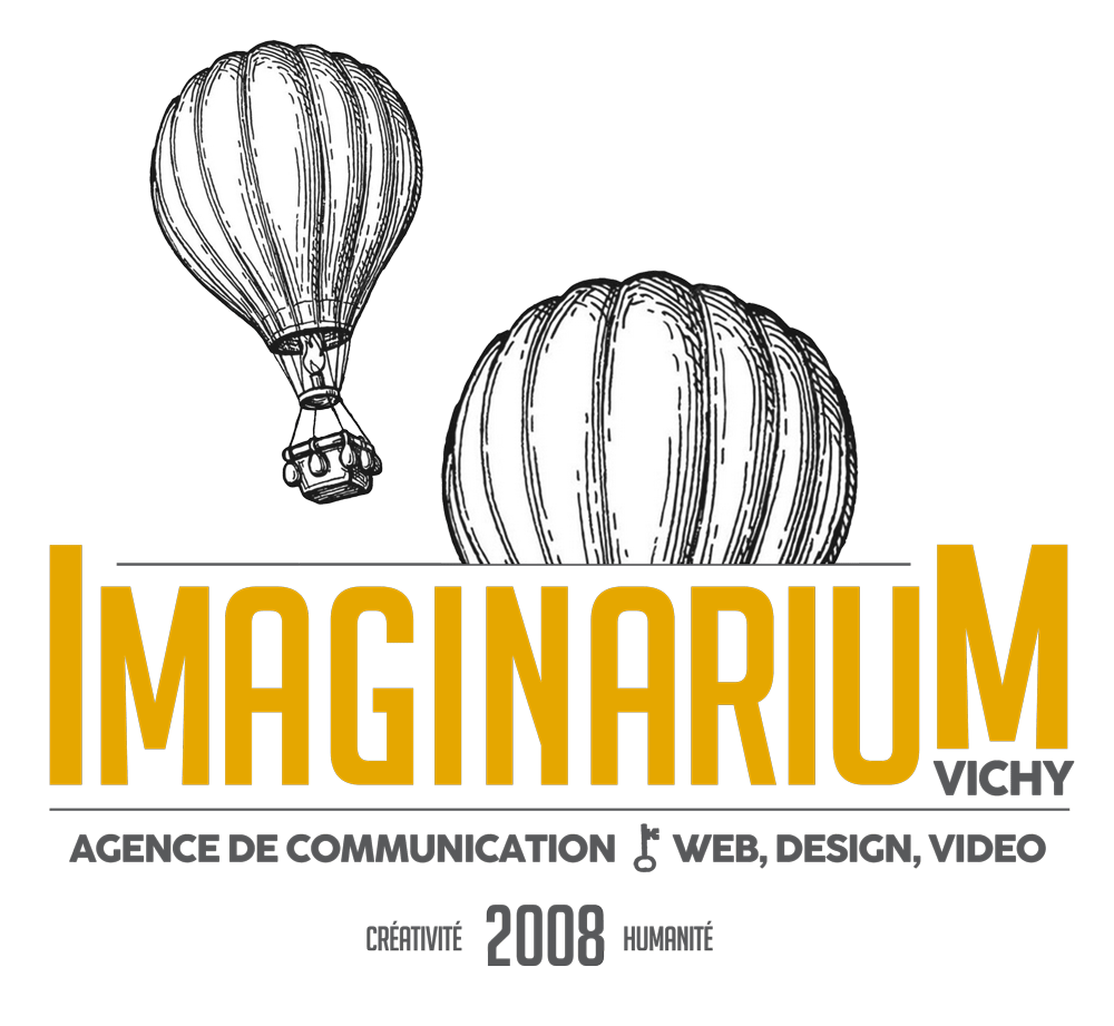 Logotipo de Imaginarium Vichy con dos globos aerostáticos