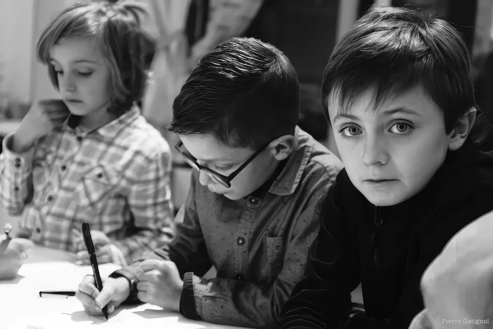 Famille participant à un atelier stop-motion
